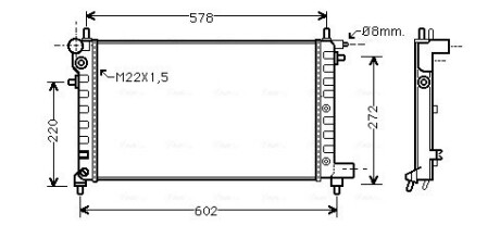 Радиатор, охлаждения дивгателя AVA COOLING PE2149