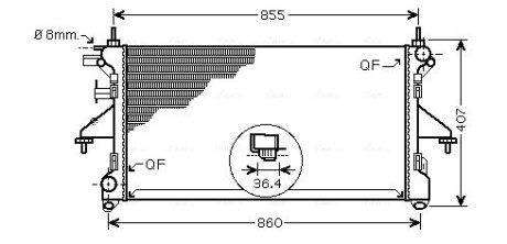 Радиатор, охлаждения дивгателя AVA COOLING PEA2304