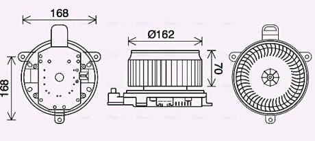 Вентилятор обігрівача салону Toyota Land Cruiser 200 4.5TD, 4.6i, 4.7i (07-) AVA AVA COOLING TO8740