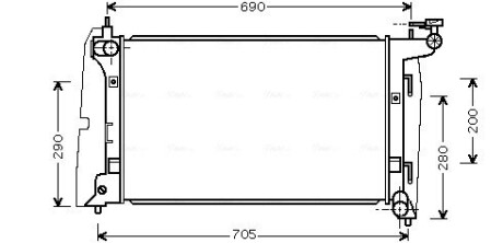 Радіатор охолодження двигуна Toyota Corolla 1,6i 01>07 AVA AVA COOLING TOA2290