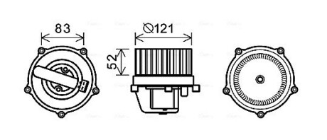 Вентилятор обігрівача салону VW T4 AC+ front+rear AVA AVA COOLING VN8345 (фото 1)