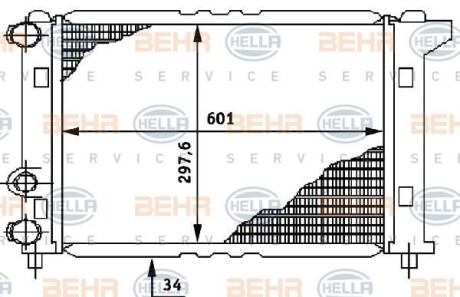 Радиатор, охлаждение двигателя BEHR 8MK 376 706-311