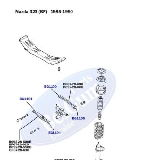 Сайлентблок поперечного важеля задньої підвіски внутрішній Mazda 323/626 BELGUM BG1100