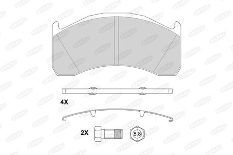 Комплект гальмівних колодок, дискове гальмо BERAL 2913729004145624 (фото 1)