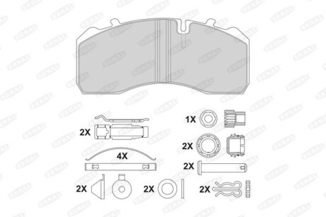 Комплект гальмівних колодок, дискове гальмо, WVA29197 BERAL 2919730004145694