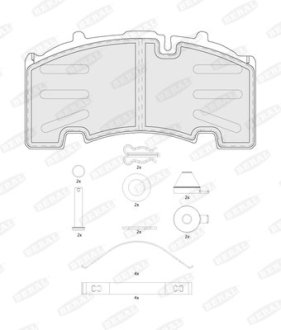 Комплект гальмівних колодок, дискове гальмо BERAL BCV29264TK