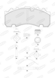 Комплект гальмівних колодок, дискове гальмо BERAL BCV29265TK