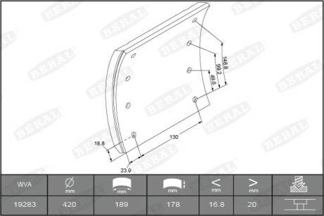 Накладки гальмівні WVA19283 BERAL KBL19283.0-1660
