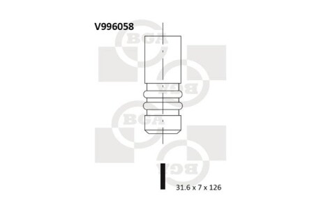 Клапан двигуна BGA V996058 (фото 1)