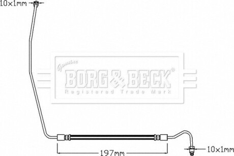 Гальмiвний шланг REAR RH BORG&BECK BBH8327