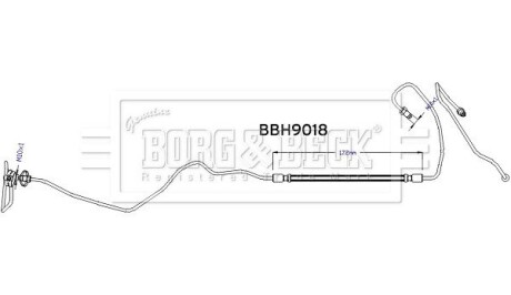 Гальмiвний шланг заднiй лiвий BORG&BECK BBH9018