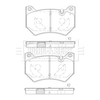 Гальмiвнi колодки дисковi BORG&BECK BBP2825