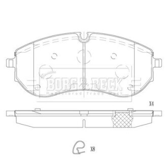 Гальмiвнi колодки дисковi BF BORG&BECK BBP2837