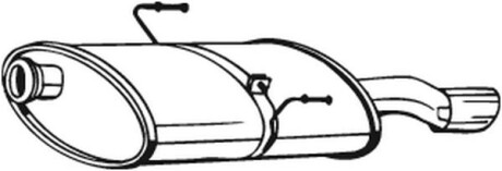 Глушитель, алюм. cталь, задн. часть PEUGEOT 406 1.8i -16V (04/03-04) SED (190-911) BOSAL 190911