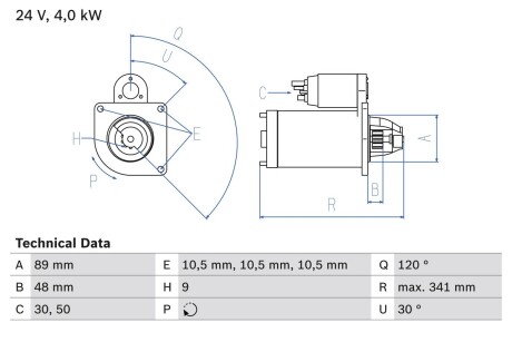 Стартер BOSCH 0 986 013 490