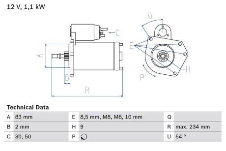 Стартер BOSCH 0 986 016 800 (фото 1)