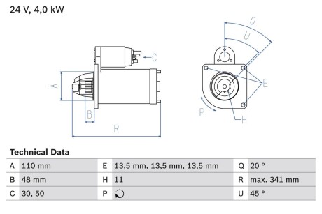 Стартер BOSCH 0 986 017 980