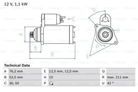 Стартер BOSCH 0 986 018 040 (фото 1)