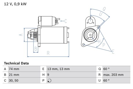 Стартер BOSCH 0 986 018 840