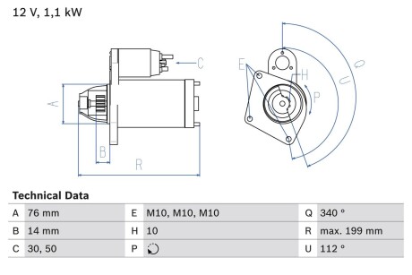 Стартер BOSCH 0 986 020 900