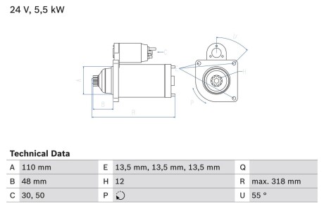 Стартер BOSCH 0 986 021 490