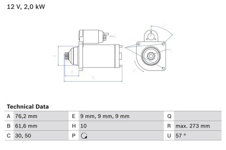 Стартер BOSCH 0 986 021 870