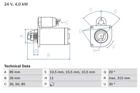 Стартер BOSCH 0 986 023 200