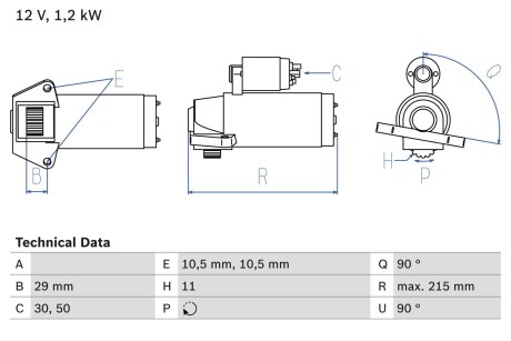 Стартер BOSCH 0 986 023 570