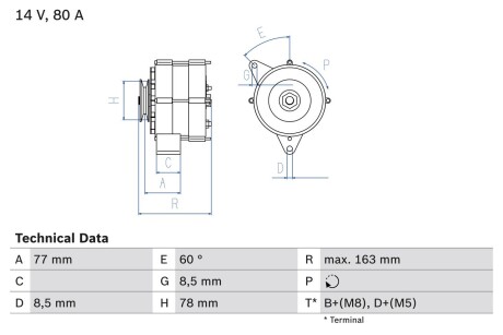 Генератор BOSCH 0 986 034 170