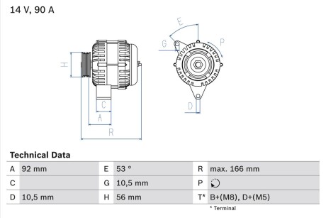 Генератор BOSCH 0 986 039 860