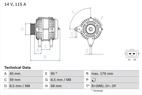 Генератор BOSCH 0 986 040 270