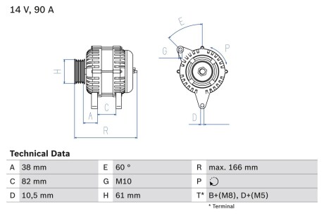 Генератор BOSCH 0 986 040 340