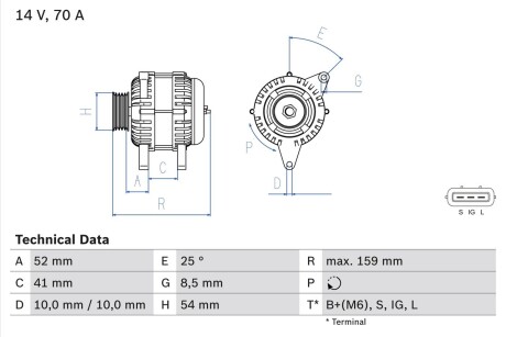 Генератор BOSCH 0 986 040 471