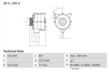 Генератор BOSCH 0 986 041 030