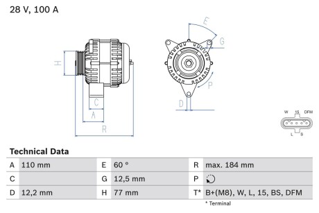 Генератор BOSCH 0 986 042 390