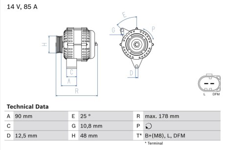 Генератор BOSCH 0 986 042 470