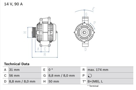 Генератор BOSCH 0 986 042 530 (фото 1)