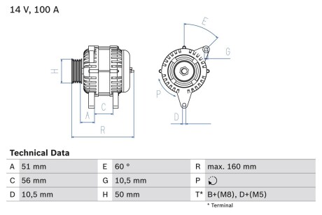 Генератор BOSCH 0 986 042 750