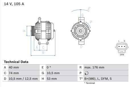 Генератор BOSCH 0 986 042 790