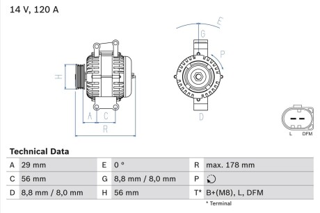 Генератор BOSCH 0 986 046 160