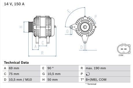 Генератор BOSCH 0 986 046 220