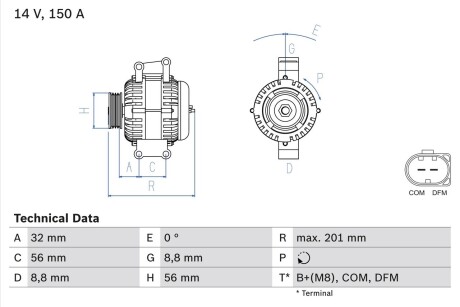 Генератор BOSCH 0 986 046 300