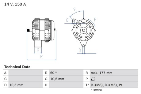 Генератор BOSCH 0 986 047 210