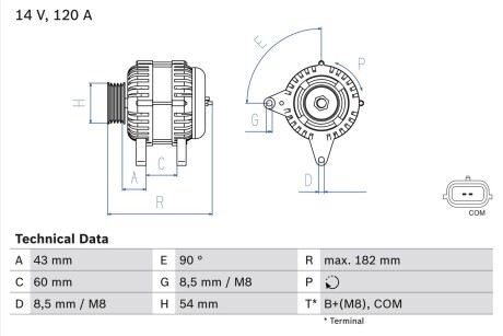 Генератор BOSCH 0 986 047 340 (фото 1)