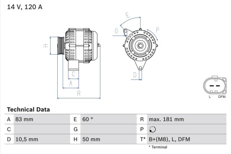 Генератор BOSCH 0 986 047 540