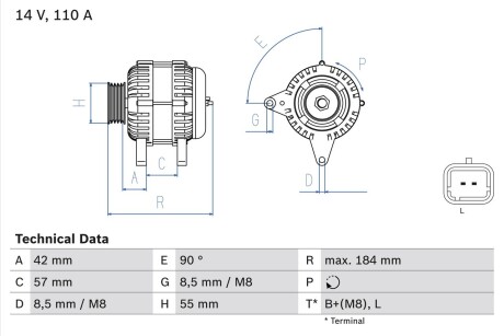 Генератор BOSCH 0 986 048 611