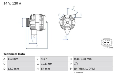 Генератор BOSCH 0 986 080 370