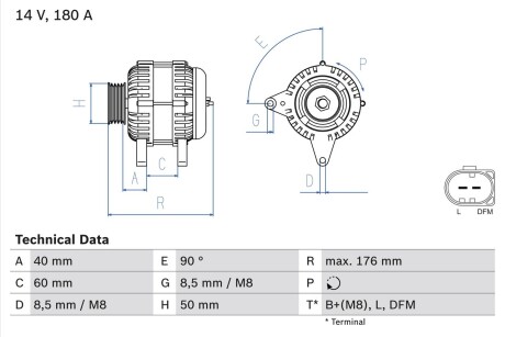 Генератор BOSCH 0986081940