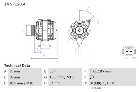 Генератор BOSCH 0 986 082 380