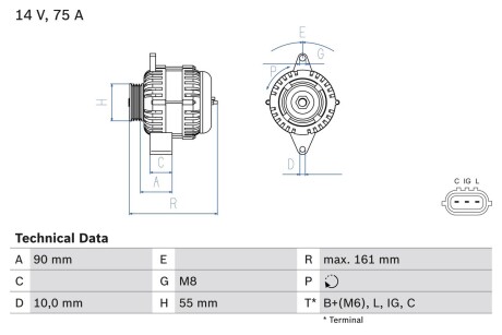 Генератор BOSCH 0 986 082 900